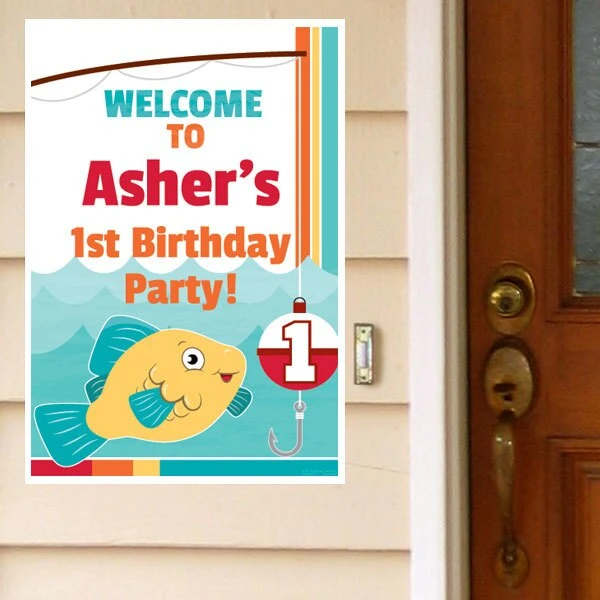 Little Fish 1st Birthday Welcome Sign, 8x10, 16x20, Editable Digital Template 3 Little Fish 1st Birthday Welcome Sign, 8x10, 16x20, Editable Digital Template