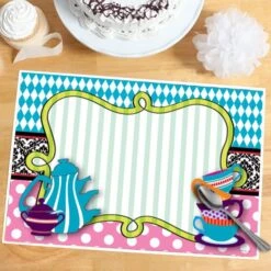 Mad Hatter Tea Party Placemat, Editable Digital Template