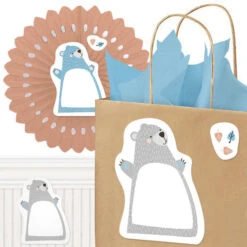 Little Bear Party Cutout Decoration, Editable Digital Template