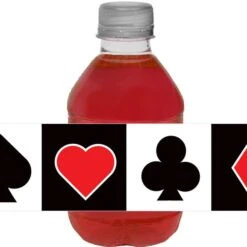 Playing Card Suits Party Beverage And Napkin Wraps, Editable Digital Template