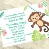 Little Monkey Party Invitation, 5x7-inch, Editable Digital Template 2 Little Monkey Party Invitation, 5x7-inch, Editable Digital Template -Birthday Party Supplies 1188f711 4f88 5b09 999c 2578a5b73fc5 87017