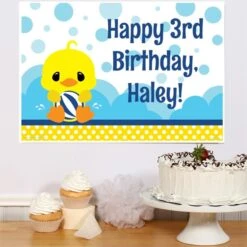 Little Ducky Party Sign, 8x10, 16x20, Editable Digital Template