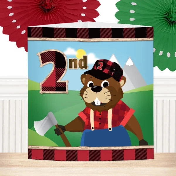 Woodland Lumberjack Beaver 2nd Birthday Centerpiece, 6-inch, Editable Digital Template 3 Woodland Lumberjack Beaver 2nd Birthday Centerpiece, 6-inch, Editable Digital Template