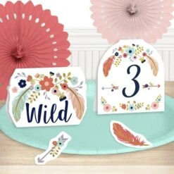 Boho 3rd Birthday Table Decoration, Editable Digital Template