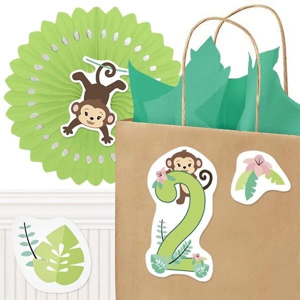 Little Monkey 2nd Birthday Cutout Decoration, Editable Digital Template, Instant Download 3 Little Monkey 2nd Birthday Cutout Decoration, Editable Digital Template, Instant Download