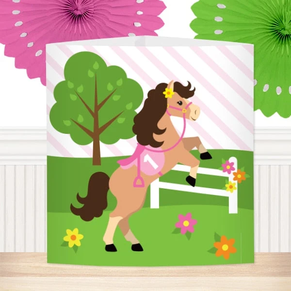 Playful Pony 1st Birthday Centerpiece, 6-inch, Editable Digital Template 3 Playful Pony 1st Birthday Centerpiece, 6-inch, Editable Digital Template