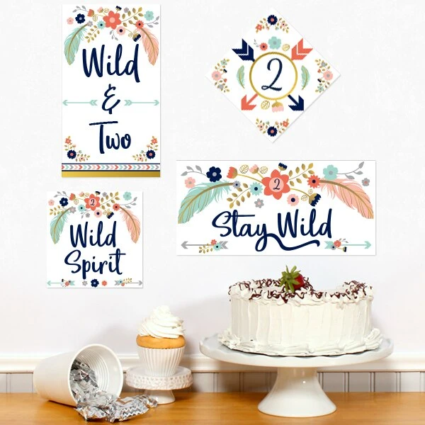 Boho 2nd Birthday Sign Cutout Decoration, Editable Digital Template 3 Boho 2nd Birthday Sign Cutout Decoration, Editable Digital Template