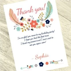 Boho Party Thank You, 5x7-inch, Editable Digital Template