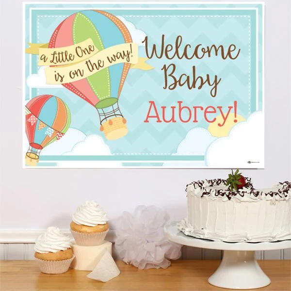 Hot Air Balloon Baby Shower Sign, 8x10, 16x20, Editable Digital Template 3 Hot Air Balloon Baby Shower Sign, 8x10, 16x20, Editable Digital Template