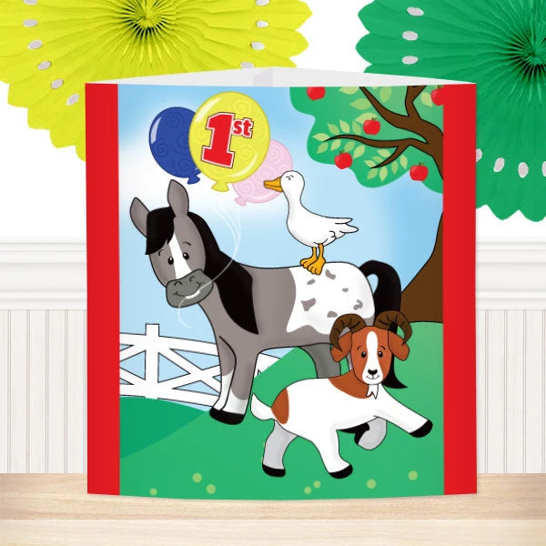 On The Farm 1st Birthday Centerpiece, 6-inch, Editable Digital Template 3 On The Farm 1st Birthday Centerpiece, 6-inch, Editable Digital Template