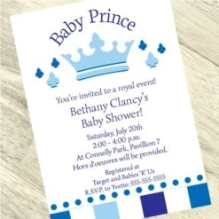 Little Prince Baby Shower Invitation, 5x7-inch, Editable Digital Template