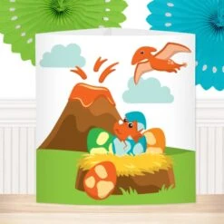 Little Dinosaur Baby Shower Centerpiece, 6-inch, Editable Digital Template