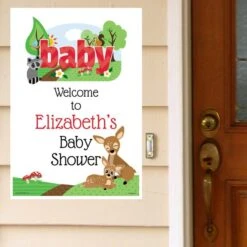 Woodland Animals Baby Shower Welcome Sign, 8x10, 16x20, Editable Digital Template