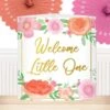 Welcome Floral Baby Shower Centerpiece, 6-inch, Editable Digital Template