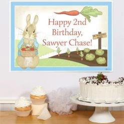 Peter Rabbit Party Sign, 8x10, 16x20, Editable Digital Template
