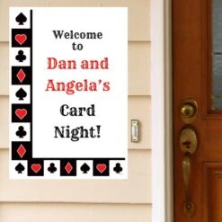 Playing Card Suits Party Welcome Sign, 8x10, 16x20, Editable Digital Template