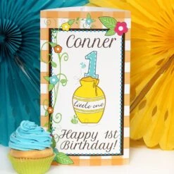 Little Honey Bee 1st Birthday Centerpiece, 10-inch, Editable Digital Template
