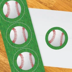 Baseball Party 2-in Circle, Editable Digital Template