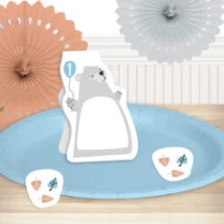 Little Bear 1st Birthday Table Decoration, Editable Digital Template