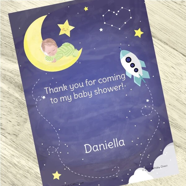 To The Moon Baby Shower Thank You, 5x7-inch, Editable Digital Template 3 To The Moon Baby Shower Thank You, 5x7-inch, Editable Digital Template