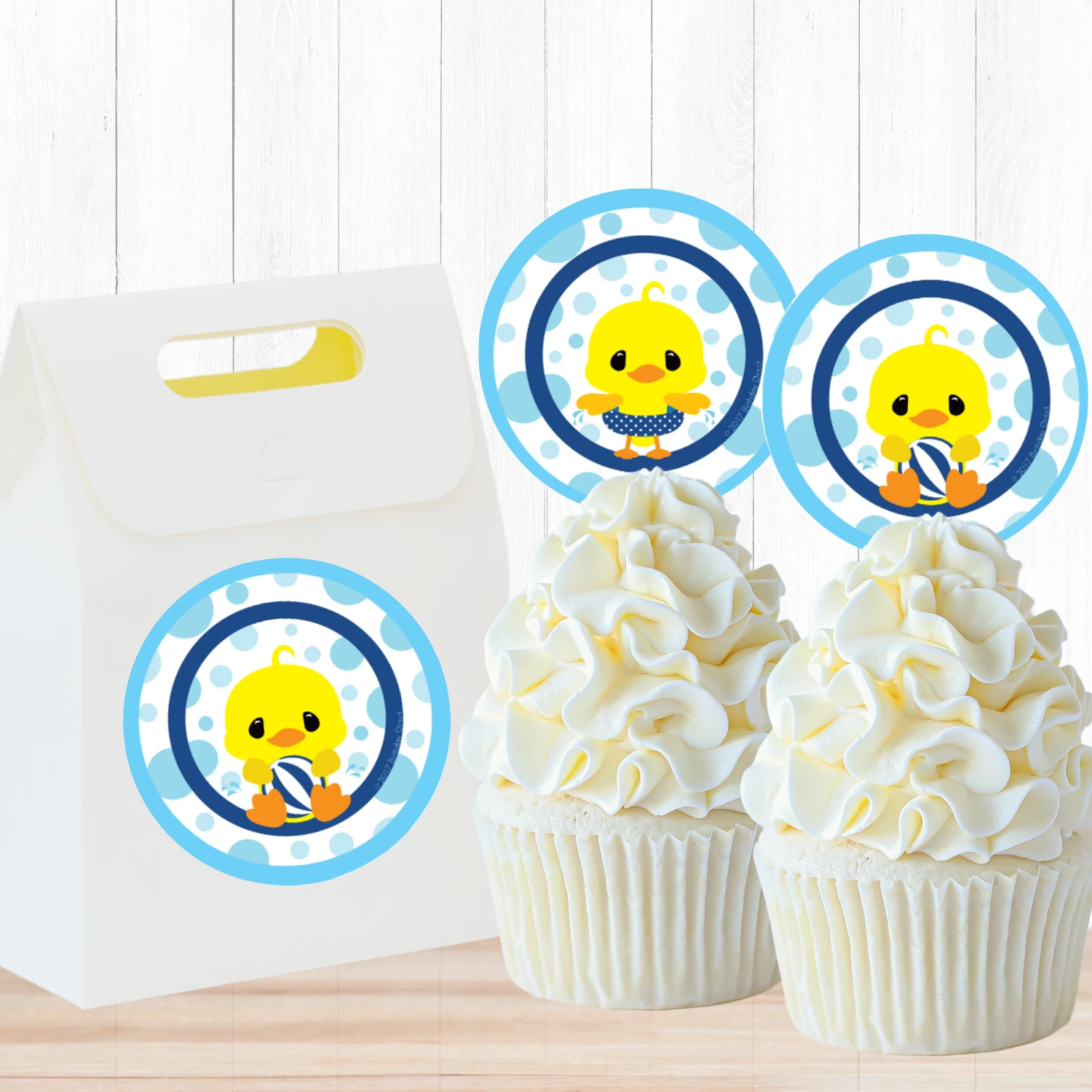 Little Ducky Party 2-in Circle, Editable Digital Template, Instant Download 3 Little Ducky Party 2-in Circle, Editable Digital Template, Instant Download