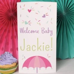 Sprinkle Baby Shower Centerpiece, 10-inch, Editable Digital Template