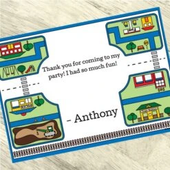 Main Street Party Thank You, 5x7-inch, Editable Digital Template