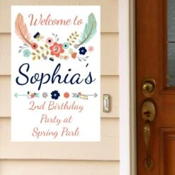 Boho 2nd Birthday Welcome Sign, 8x10, 16x20, Editable Digital Template