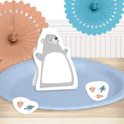 Little Bear Party Table Decoration, Editable Digital Template