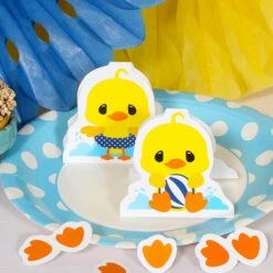 Little Ducky Party Table Decoration, Editable Digital Template