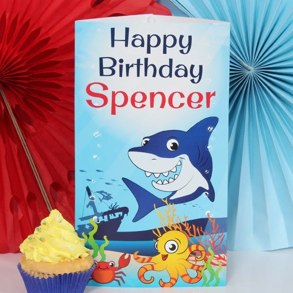 Shark Friends Birthday Centerpiece, 10-inch, Editable Digital Template 3 Shark Friends Birthday Centerpiece, 10-inch, Editable Digital Template