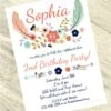 Boho 2nd Birthday Invitation, 5x7-inch, Editable Digital Template