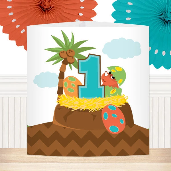 Little Dinosaur 1st Birthday Centerpiece, 6-inch, Editable Digital Template 3 Little Dinosaur 1st Birthday Centerpiece, 6-inch, Editable Digital Template