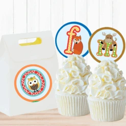 ABC Party 2-in Circle, Editable Digital Template, Instant Download