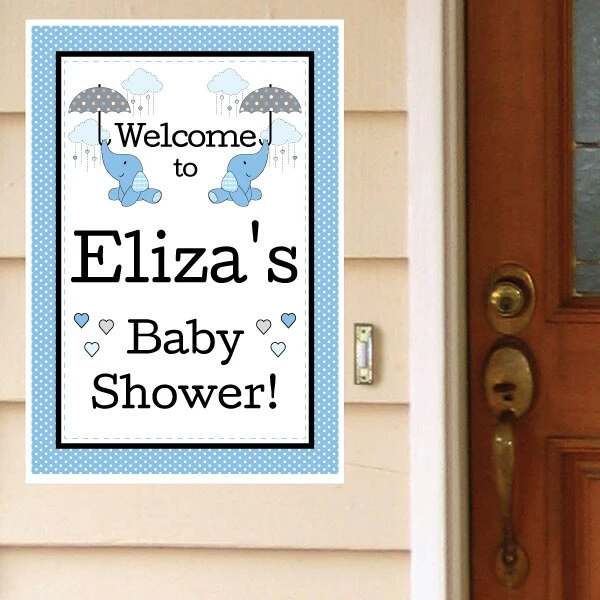 Elephant Blue Baby Shower Welcome Sign, 8x10, 16x20, Editable Digital Template 3 Elephant Blue Baby Shower Welcome Sign, 8x10, 16x20, Editable Digital Template