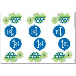 Little Turtle 1st Birthday Decoration-Activity, Editable Digital Template