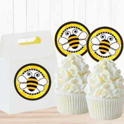 Bumble Bee Party 2-in Circle, Editable Digital Template, Instant Download