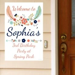 Boho 3rd Birthday Welcome Sign, 8x10, 16x20, Editable Digital Template