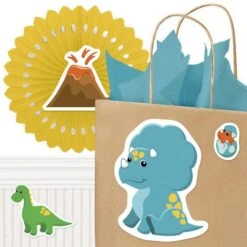 Little Dinosaur Party Cutout Decoration, Editable Digital Template