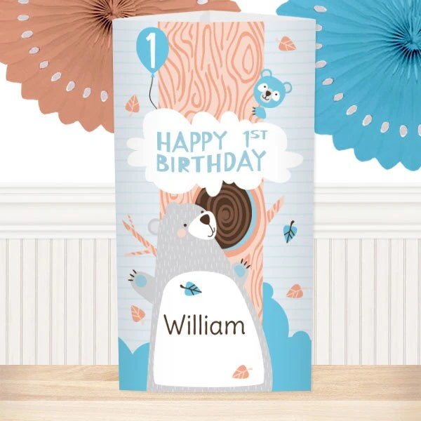 Little Bear 1st Birthday Centerpiece, 10-inch, Editable Digital Template 3 Little Bear 1st Birthday Centerpiece, 10-inch, Editable Digital Template