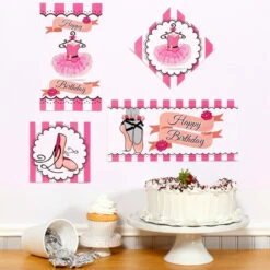 Ballerina Birthday Sign Cutout Decoration, Editable Digital Template