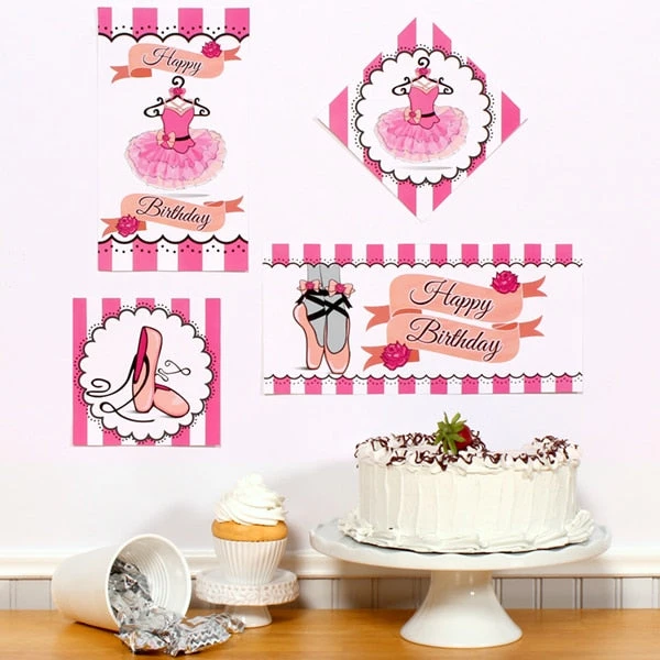 Ballerina Birthday Sign Cutout Decoration, Editable Digital Template 3 Ballerina Birthday Sign Cutout Decoration, Editable Digital Template