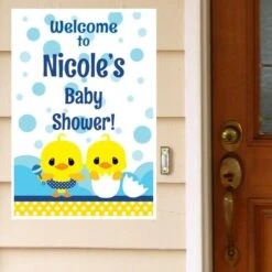 Little Ducky Baby Shower Welcome Sign, 8x10, 16x20, Editable Digital Template