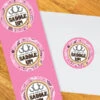 Bandana Pink Party 2-in Circle, Editable Digital Template -Birthday Party Supplies 61722 pink bandana value stickers 53209