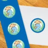 Little Monkey Blue 2nd Birthday 2-in Circle, Editable Digital Template 1 Little Monkey Blue 2nd Birthday 2-in Circle, Editable Digital Template -Birthday Party Supplies 62734 monkey boy 2nd value stickers 83677