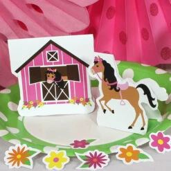 Playful Pony Party Table Decoration, Editable Digital Template