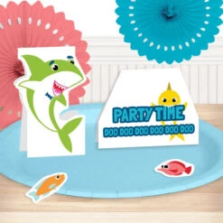 Shark Baby Party Table Decoration, Editable Digital Template