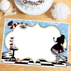 Alice In Wonderland Party Placemat, Editable Digital Template, Instant Download