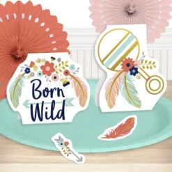 Boho Baby Shower Table Decoration, Editable Digital Template
