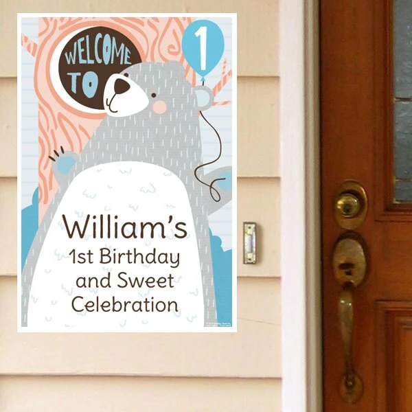 Little Bear 1st Birthday Welcome Sign, 8x10, 16x20, Editable Digital Template 3 Little Bear 1st Birthday Welcome Sign, 8x10, 16x20, Editable Digital Template